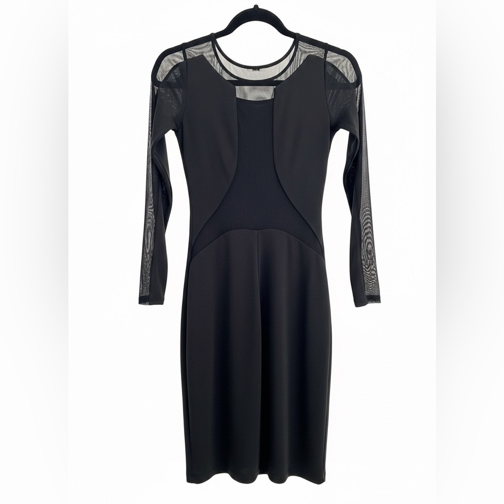 Bailey 44 Black Mesh Sleeve Dress - Picture 4 of 5